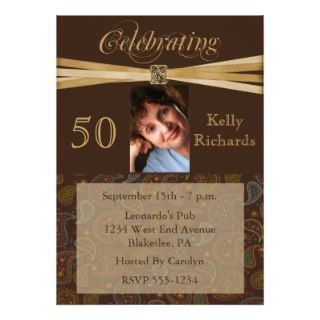 50th Birthday Party Personalized Photo Invitations