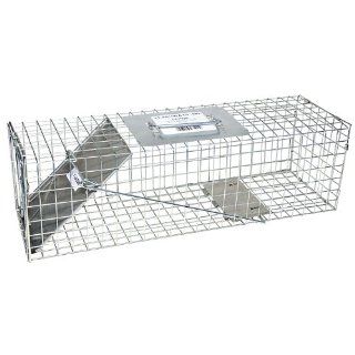 JT Eaton 465 Answer Galvanized Steel Wire Single Door Professional Live Animal Cage Trap, 24" Length x 7" Width x 7" Depth Science Lab Cleaning Supplies