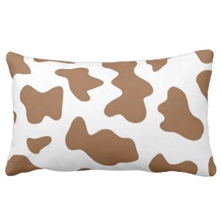 Brown Cow Print Throw Pillow