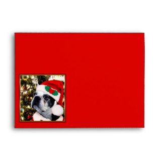 Christmas Boston Terrier dog Envelopes