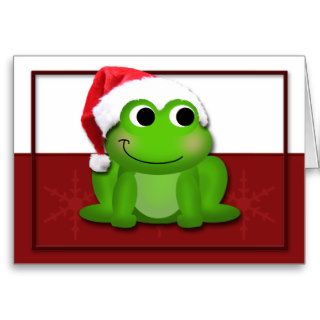 Hoppy Christmas Santa Hat Froggy Card