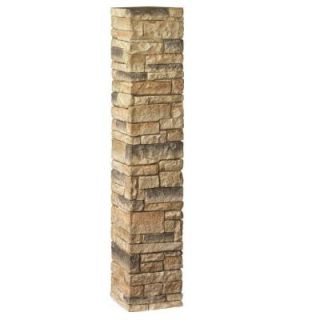 DeckoRail 8 in. x 8 in. x 53 in. Composite Beige Stacked Stone Postcover 186754