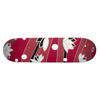 Lotus&Stripes [red] Custom Skateboard