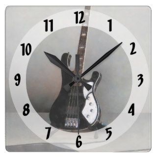 Black and White Guitar Clock