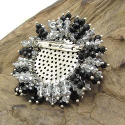 Gleaming Sun Black Agate/ Crystal Rays Brooch (Thailand) Brooches & Pins