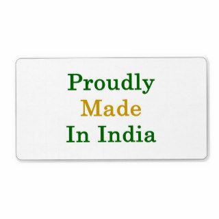 Proudly Made In India Shipping Label