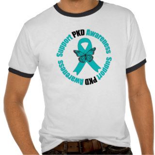 Polycystic Kidney Disease Awareness Butterfly Tee Shirts