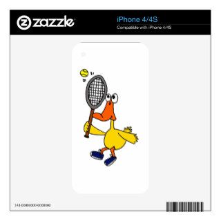 XX  Funny Duck Playing Tennis Decals For iPhone 4S