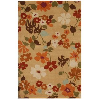 Hand tufted Aledo 131 Beige Floral Wool Blend Rug (5' x 8') JRCPL 5x8   6x9 Rugs