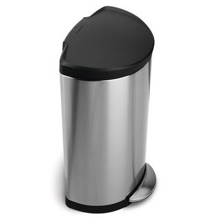 Simplehuman Semi round Stainless Steel Step Trash Can simplehuman Trash Cans