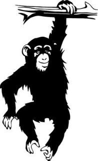 Monkey Vinyl Wall Decal Home Decor Hanging From Tree Kids Room Decal size 10x16.5   Wall Decor Stickers  
