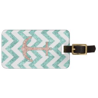Coral Glitter Nautical Anchor Teal Chevron Zigzags Tags For Bags