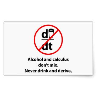 Never Drink And Derive Rectangle Sticker