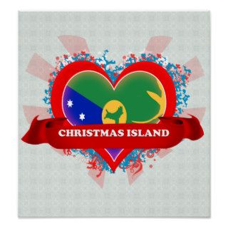 Vintage I Love Christmas Island Posters