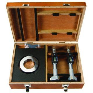 Mitutoyo 468 984 Digimatic Holtest LCD Inside Micrometer, Complete Unit Set, 50 75mm Range, 0.001mm Graduation, +/ 0.003mm Accuracy (2 Piece Set)