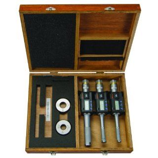 Mitutoyo 468 987 Digimatic Holtest LCD Inside Micrometer, Complete Unit Set, 0.5 1"/12.7 25.4mm Range, 0.00005" Graduation, +/ 0.00015" Accuracy (3 Piece Set)