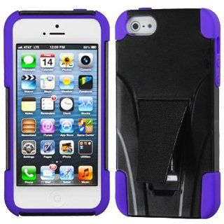 Apple iPhone 5 Hard Plastic Snap on Cover Purple Inverse Advanced Armor Stand AT&T, Cricket, Sprint, Verizon Plus A Free LCD Screen Protector (does NOT fit Apple iPhone or iPhone 3G/3GS or iPhone 4/4S) Cell Phones & Accessories