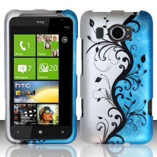 [Buy World]for HTC Titan Ii (At&t) Rubberized Design Cover   Blue Vines Cell Phones & Accessories