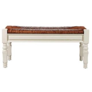 Home Decorators Collection Devonshire 40 in. W Antique Ivory Bench with Rush Seat 1059610440