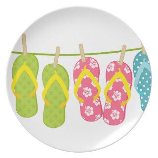 Flip Flops ClothesLine Dinner Plates