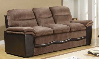 Bernard Collection Sofa in Brown Velvet and Dark Brown Bi cast Vinyl by Homelegance   Living Room Furniture Sets