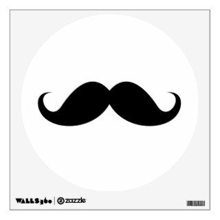 Funny black handlebar mustache trendy hipster room graphics