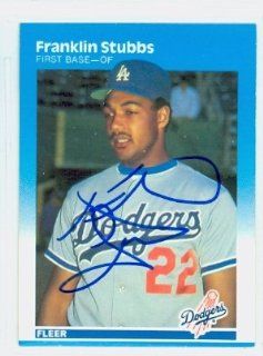 Franklin Stubbs AUTO 1987 Fleer Dodgers #455 Sports Collectibles