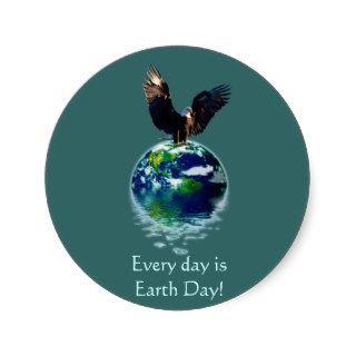 Eagle Earth Day Series Round Stickers