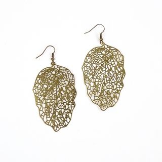 Pretty Little Style Bronze Plated Filigree Leaf Earrings Pretty Little Style Earrings