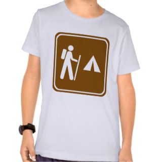Hiking Trail with Camping Highway Sign Shirts