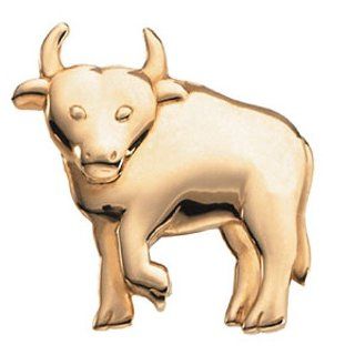 14K Yellow Gold "Playful Bull" Brooch    LIFETIME WARRANTY Brooches And Pins Jewelry