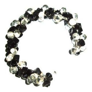Tribe Black and white flexible bead bracelet (one size fits all) Jewelry