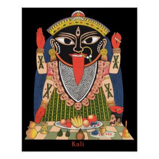 Full Color Poster of the Hindu Goddess Kali