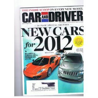 Car and Driver Magazine September 2011 New Cars for 2012, Mclaren Vs, Ferrari 458 Vs Porsche 911 Gt2 Rs, Best Tech of the Year get More Power Use Less Gas Books