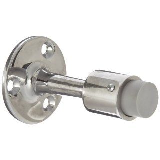 Rockwood 474.26 Brass Door Stop, #12 x 1 1/4" FH WS Fastener with Plastic Anchor, 2 1/4" Base Diameter x 3 3/4" Height, Polished Chrome Plated Finish