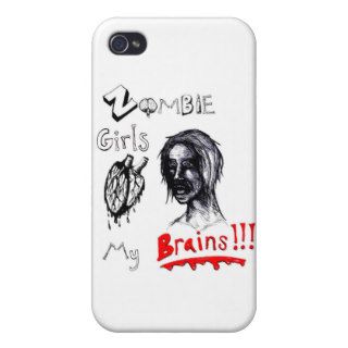 Zombie Girls Love My Brains Case For iPhone 4