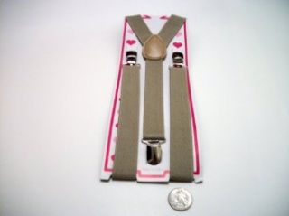 Men's suspenders adjustable 1 inch suspender (Beige) at  Mens Clothing store