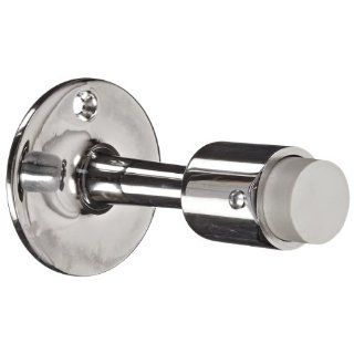 Rockwood 475.26 Brass Door Stop, #8 x 3/4" OH SMS Fastener with Plastic Anchor, 2 1/4" Base Diameter x 3 3/4" Height, Polished Chrome Plated Finish