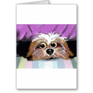 hiding under the bed greeting card