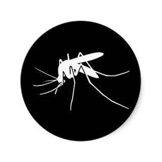 White Mosquito Side View Round Sticker