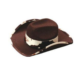 Brown Costume Cowboy Or Girl Hat White Cow Skin Trim Childrens Costume Headwear And Hats Clothing