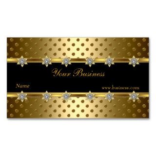 Diamond Jewel  Gold On Gold Spot Black Elegant Business Card