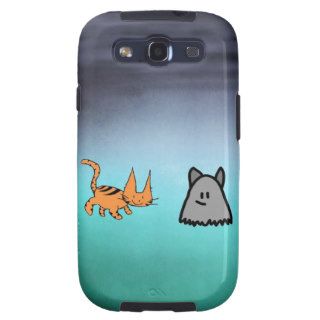 Cat With His Ghost Friend Galaxy S3 Cases