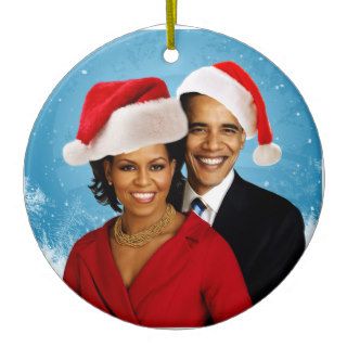 Barack Michelle Obama Santa Christmas Christmas Tree Ornament
