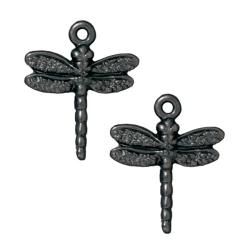 Beadaholique Black Pewter Dragonfly Charms (Set of 2) Beadaholique More Charms