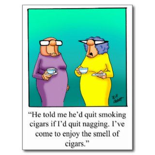 Funny Cigar Spouse Gift Post Card
