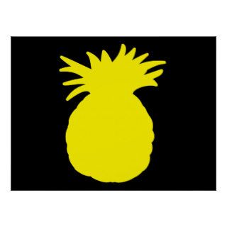 Yellow Pineapple Silhouette Print