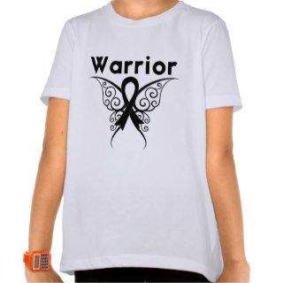 Melanoma Warrior Tribal Butterfly Tee Shirts