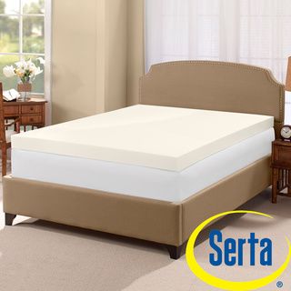 Serta 4 inch Memory Foam Mattress Topper with Two Bonus Contour Pillows Serta Memory Foam Mattress Toppers