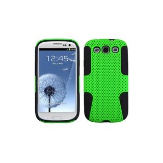 ASMYNA Black/Green Mesh Hybrid Cover Case for Samsung Galaxy S3 III Eforcity Cases & Holders